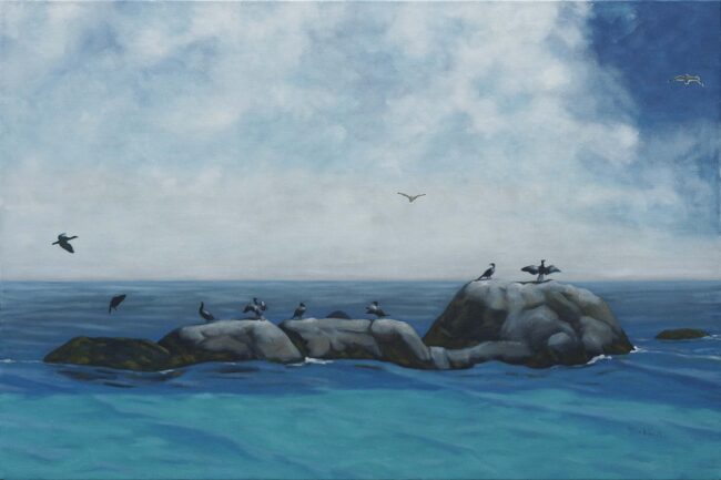 Cormorants, 30x45, oil